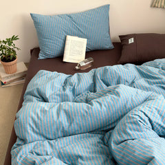 100%Cotton Striped Duvet Cover Set