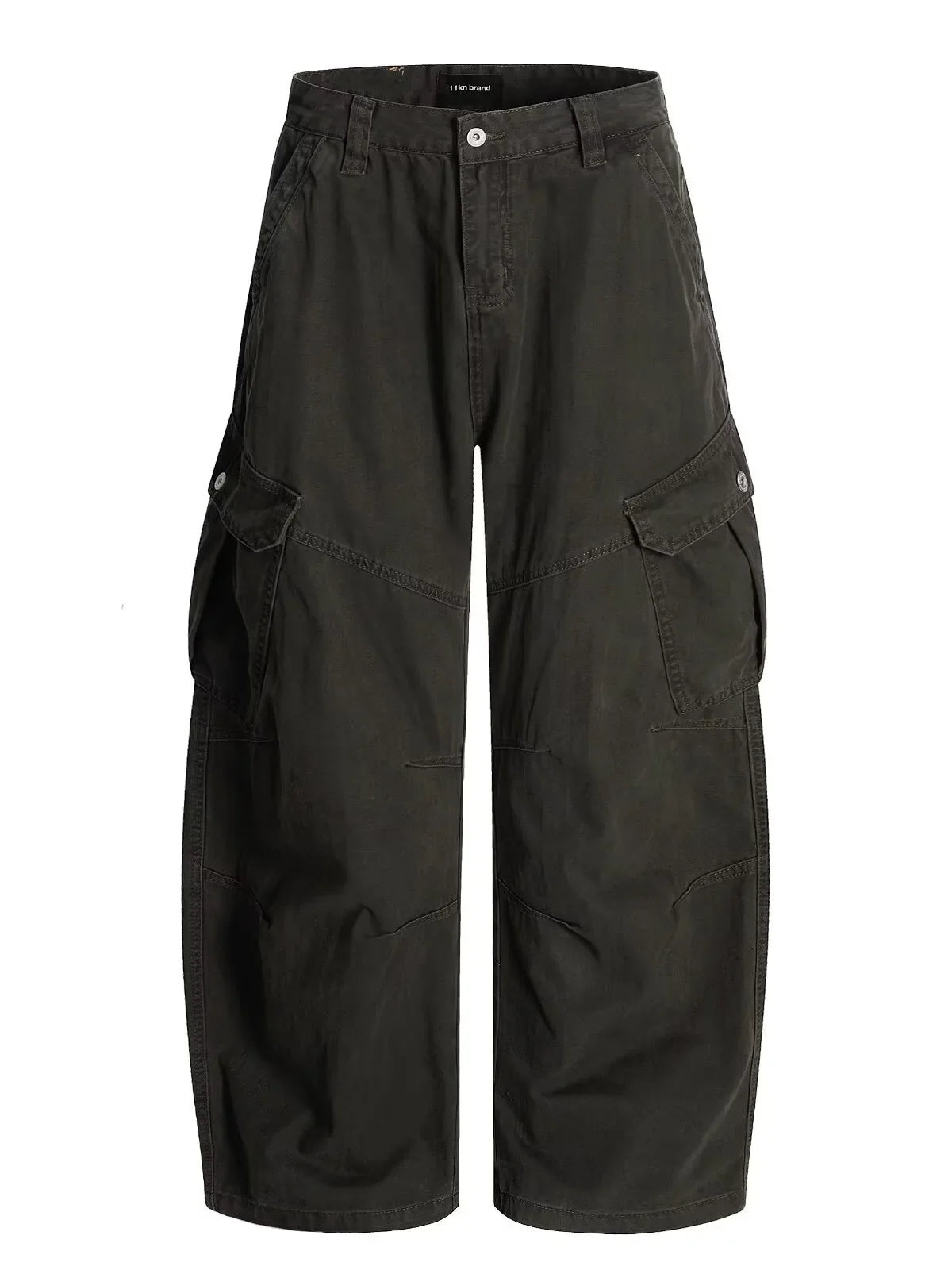 Adjustable Waist American Retro Loose Straight Leg Work Trousers Multiple Pockets Cleanfit Long Pants Comfortable Casual