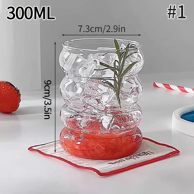 Glass Drinkware Cold Coffee Cups Latte Coffee Glass Iced Juice Milk Water Bottle