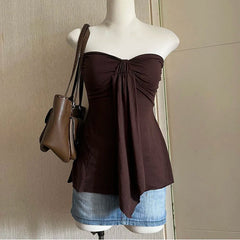 Y2k Tank Top Harajuku Solid color Punk Crop top Streetwear Rock Goth Vest Unique Hiphop Sleeveless Top Retro Casual