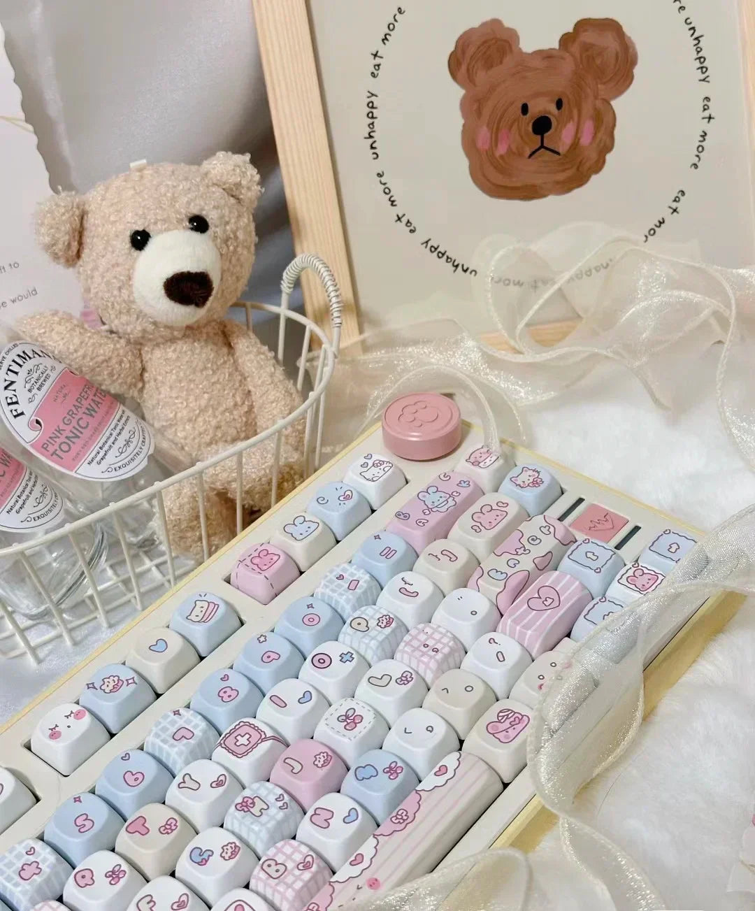 Cat Keycaps Cute Keycap Set of Keys PBT Key Cap Gift EAO Sublimation Mechanical Keyboard Cap 2.25 U 2.75U