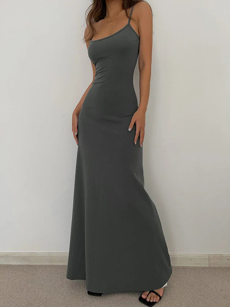 Simple Temperament Suspender Long Backless Slim Waisted Sweet