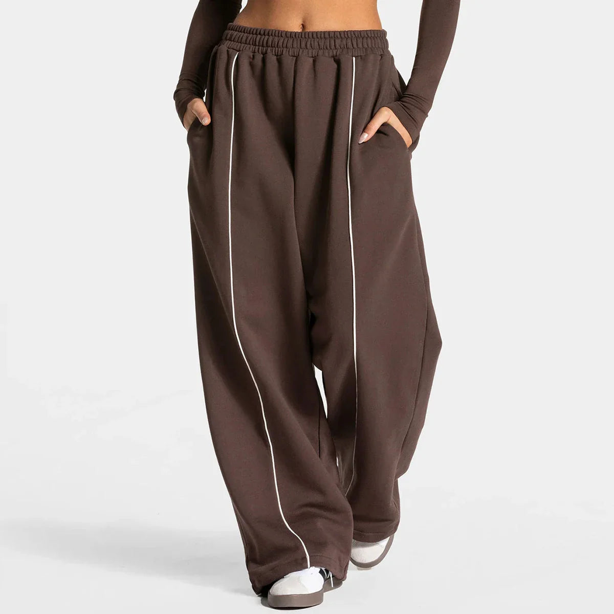 Loose Yoga Trousers Casual Straight Wide Leg Sports Pants Gym Sweatpants Elastic High Waist Fitness Running Yoga Pants