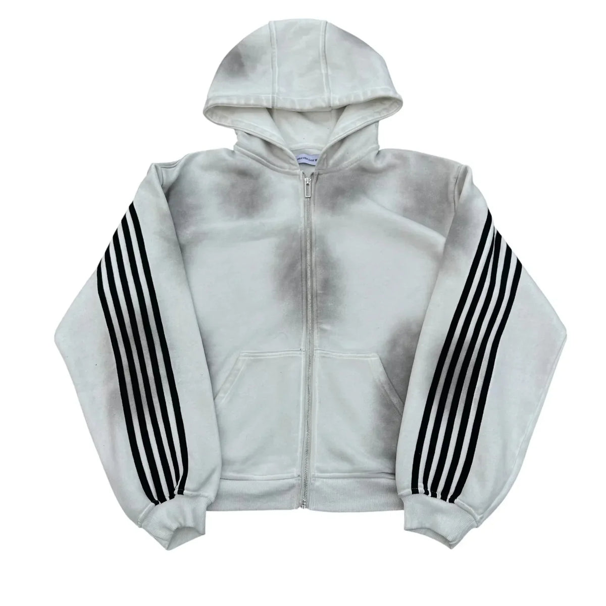 Gothic Punk Y2k Hoodie Two Piece Set Hip Hop Trend Side Striped Embroidered Zipper Hoodie Harajuku Retro Casual Wide Leg Jeans