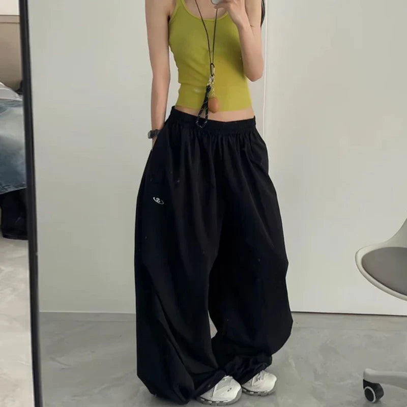 Oversized Black Sweatpants Y2K Harajuku Baggy Joggers Streetwear Wide Leg Pants Korean Casual Trousers New