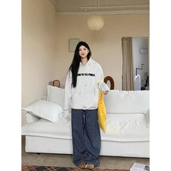 Y2K Vintage 90s Blue Striped High Waist Wide Leg Pants Long Loose Korean Trousers Full Length Bottom Jeans Pants