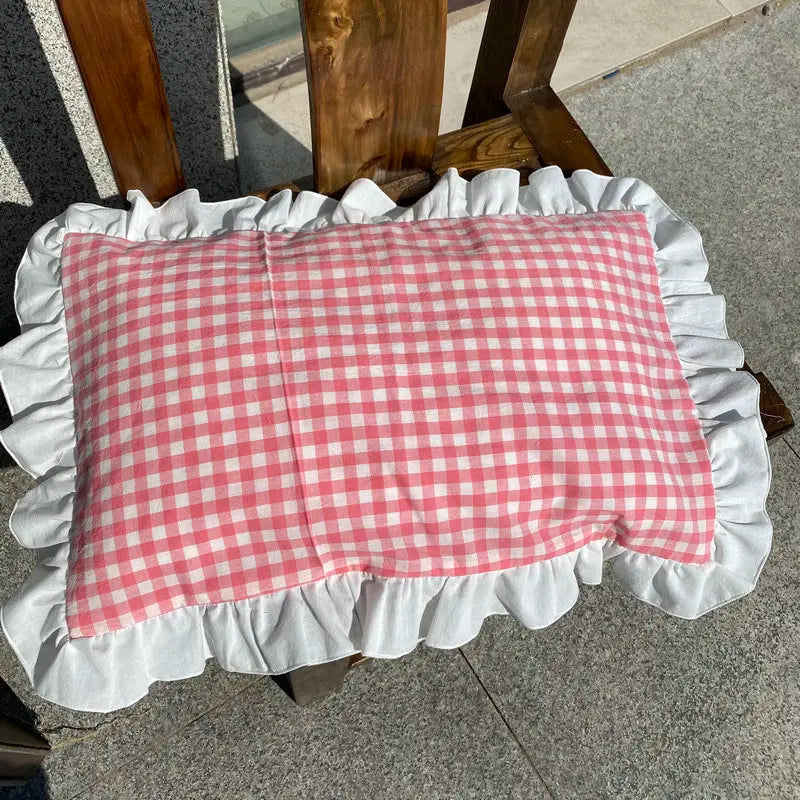 Classic Plaid Pillowcase Cotton Japanese Simple Four-season One Pair Pillow Covers Decorative Bedding Textile Pillow Protector