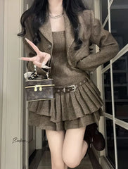 French Vintage Chic Short Suit Jacket