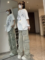 American Detachable Design Sense Tooling Jeans Y2K Gothic Retro High Street Straight Small Vibe Waisted Pants