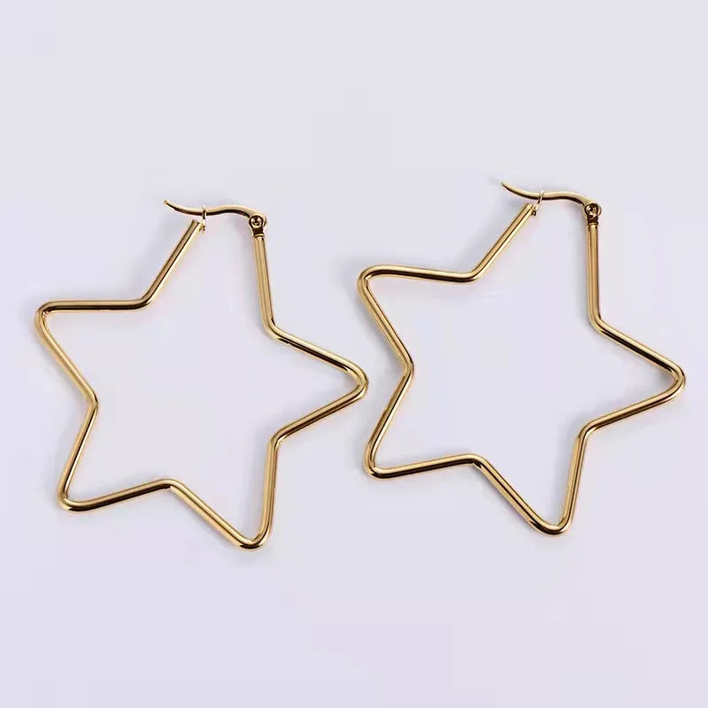 Trendy 1Pair Lovely Personality Exaggerated Hollow Heart Design Earring Cuff