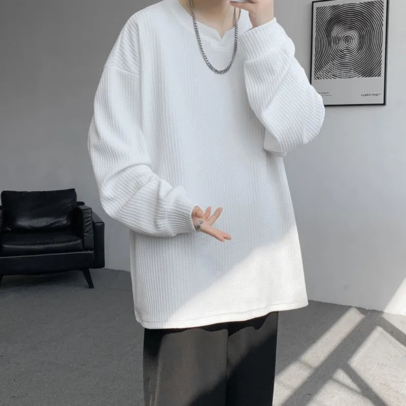 Texture Long Sleeve T shirt