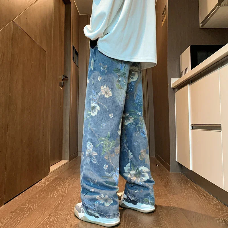 Floral Printed Jeans