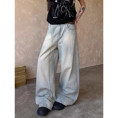 Light Blue Y2k Baggy Jeans Harajuku Japanese Denim Trousers Vintage 90s Jean Pants Trashy Clothes