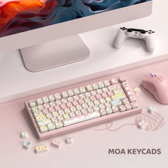 Pink Cat Dye Sublimation PBT Keycaps 136 Keys MOA Profile Keyboard Keycaps