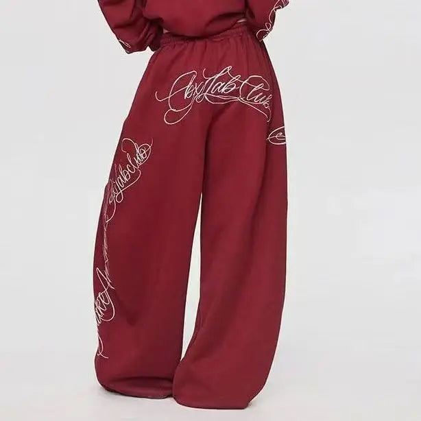 Gothic Letter Embroidery Hip Hop Clothing Oversized Streetwear Y2K American Loose Jogger Casual Sweatpants