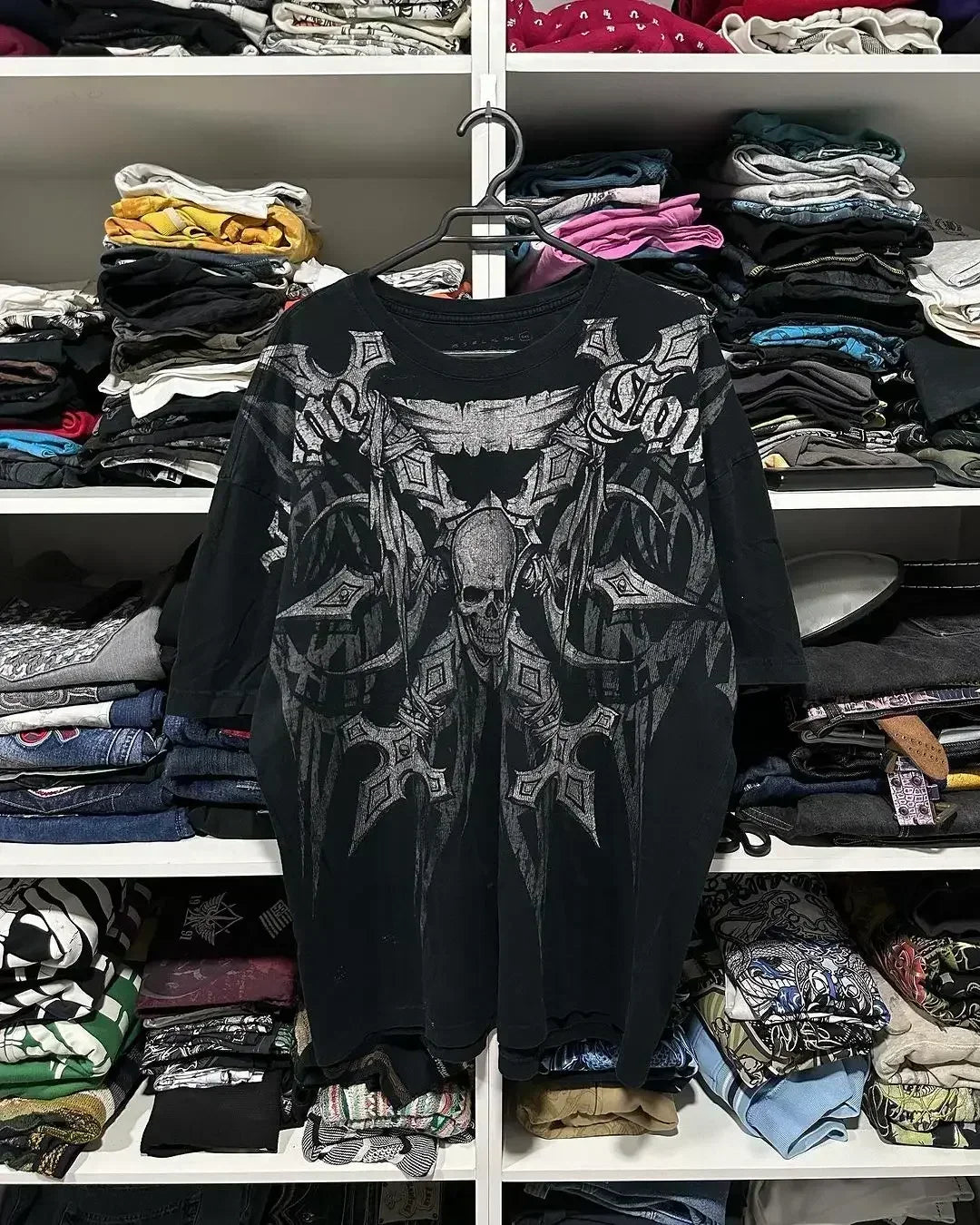 Retro Trend Printed Long Sleeve 90s Street Hip-Hop Harajuku T-shirt Gothic Casual Pure Cotton Loose Top