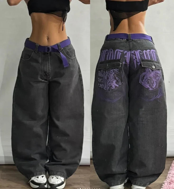 Trend Washing Heavy Industry Loose Jeans Street Y2K Hip-hop Oversized Wide-leg Pants Unisex Mopping Jeans