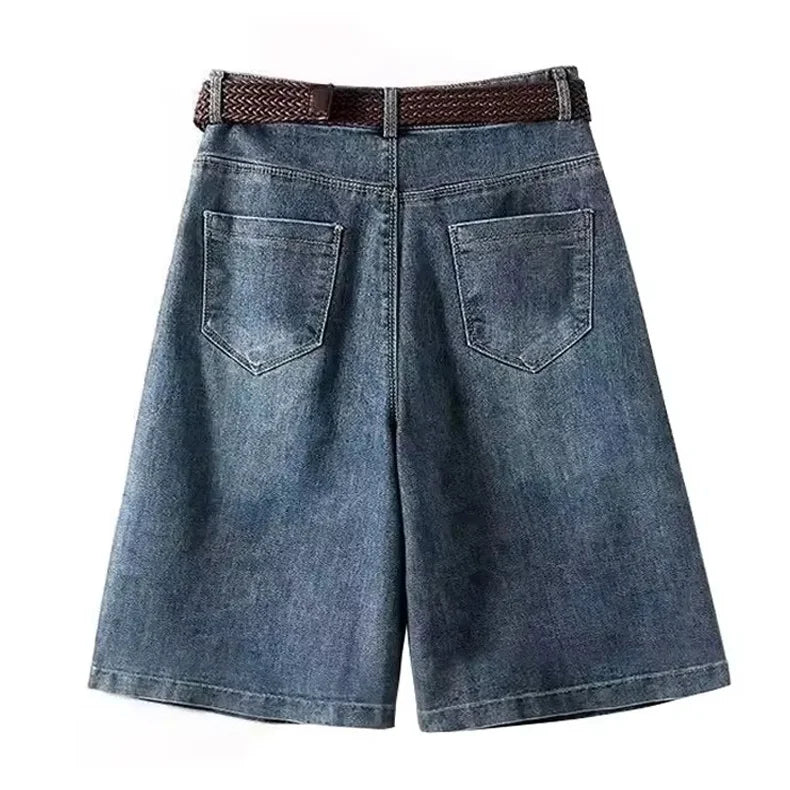 Capris Jeans Loose Shorts Baggy Clothes Korean Dongdaemun Clothing Blue Big Size Hanbok Pants Short