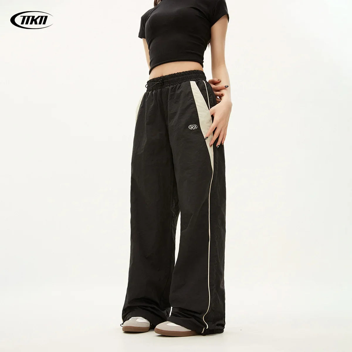 Y2K Vintage Loose Pant Casual Street Hip Hop Baggy Pants High Waist Wide Leg Trousers Solid Joggers Clothes