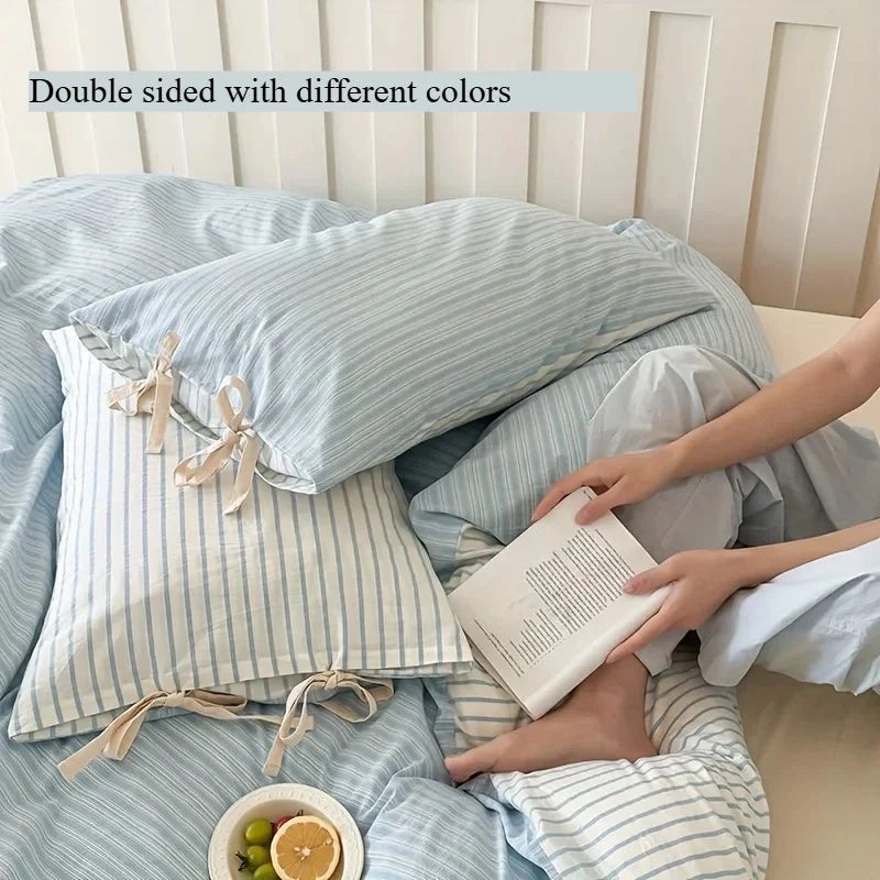 Double Sided Stripes Bow Pillow Cases 48x74cm Soft Comfortable Covers Cotton Pillow Cover Pillow Sham Beds Home Decoration gifts