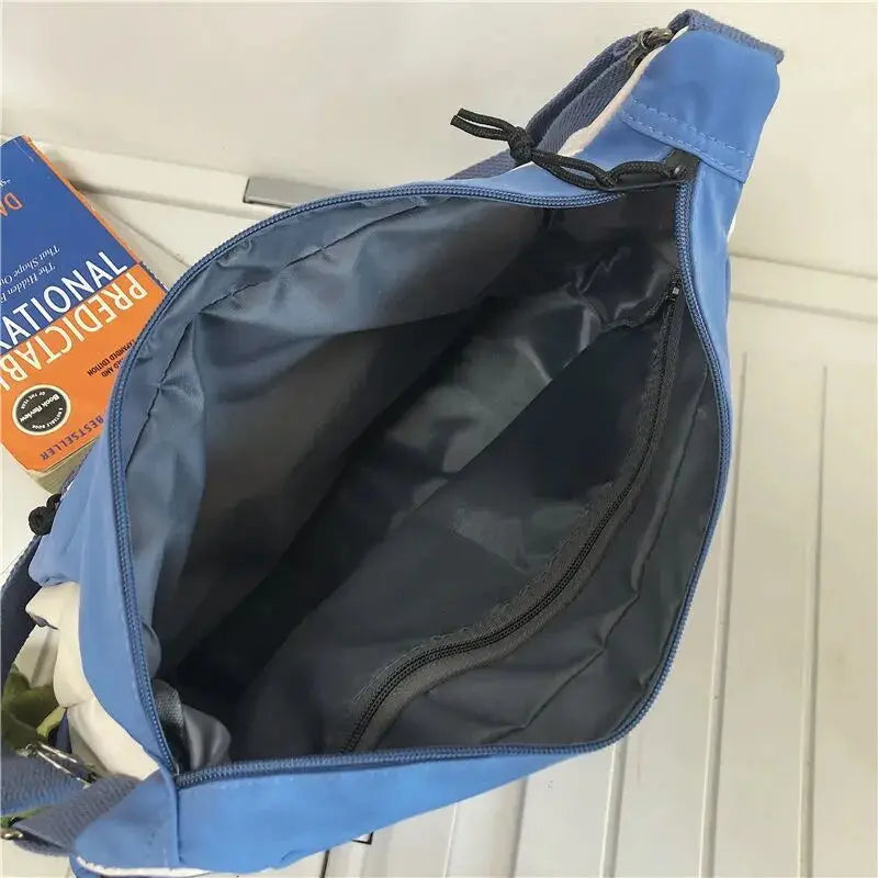 Japanese Simple Messenger Bag Student Nylon Waterproof Canvas Handbag Shoulder Crossbody Bags