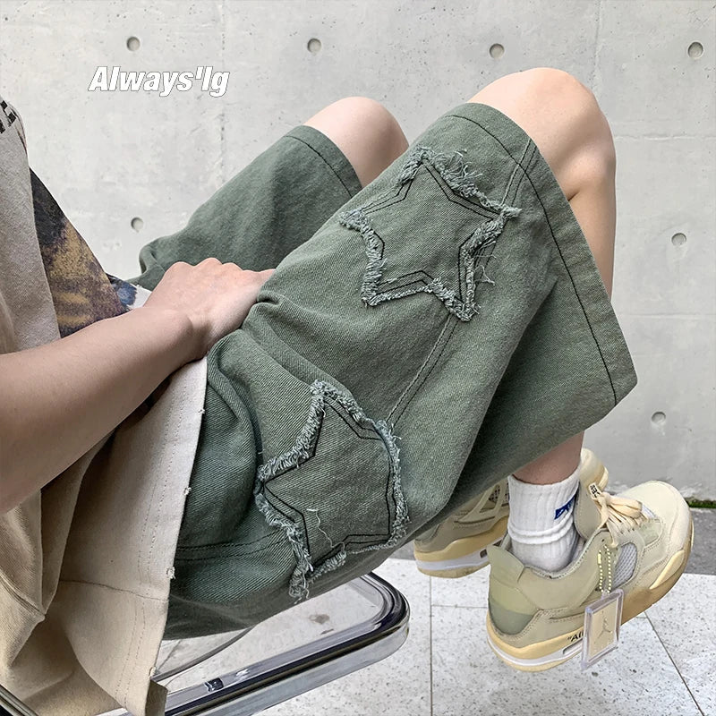 Shorts Loose spodenki meskie Vintage Denim Basic SimpleSale High Waist Leisure Ulzzang Streetwear Short