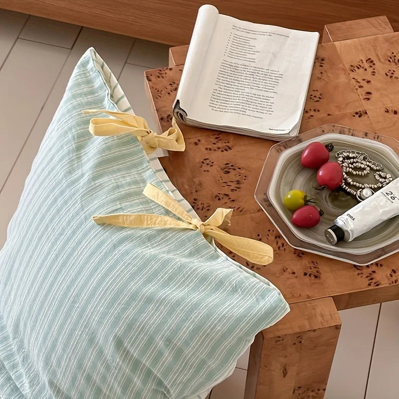 Double Sided Stripes Bow Pillow Cases 48x74cm Soft Comfortable Covers Cotton Pillow Cover Pillow Sham Beds Home Decoration gifts