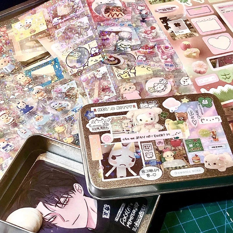 6pcs/10pcs Set Y2K Random Cute Glitter Laser Sticker