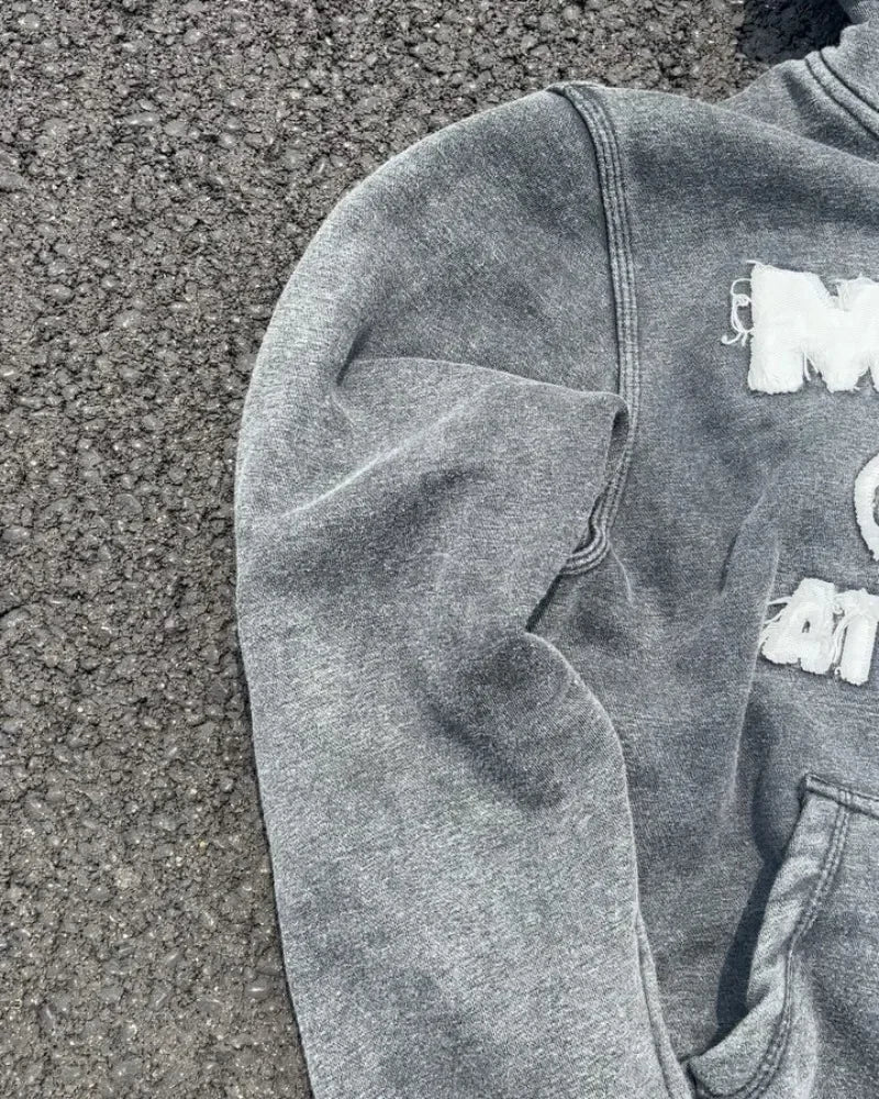 Gothic Oversized Letter Embroidered Patch Zipper Hoodie Y2K Harajuku Vintage Hip Hop Casual Couple Sweatshirt