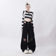 American Individualized Spicy Girl Hollow Out Workwear Pants