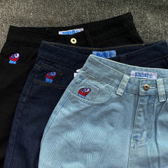 Y2K Embroidery Baggy Boy Jeans Streetwear Gothic Cartoon Blue Straight Jeans Retro Punk Rock High Waist Denim Trousers