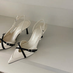 Jeans Heeled Sandals Pointed High Heel Office Lady Shoes Beautiful high heels Shoes sandalias mujer