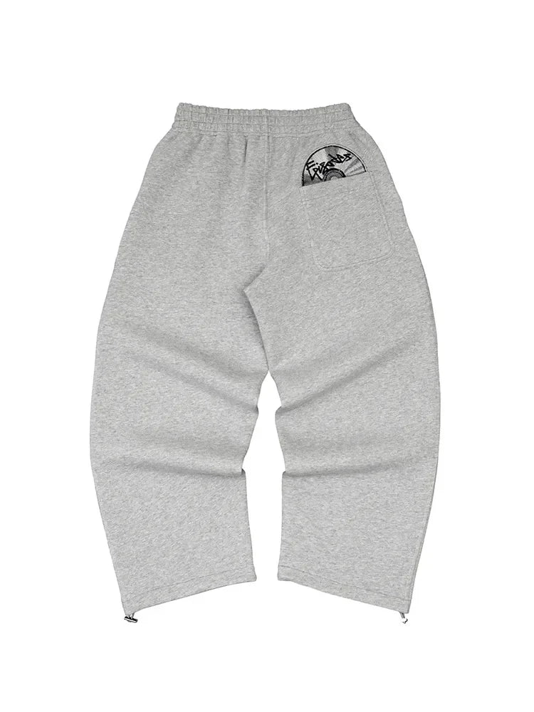 Trendy High Street Retro Casual Streetwear Sports Suit Y2K Harajuku Embroidered Hoodie Hip-hop Loose Sweatpants