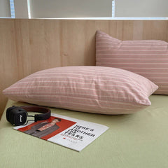 1pc Korean Cotton Pink Stripes Duvet Cover 150x200 Size Girl's Room housse de couette Skin friendly Breathable Comforter Sets