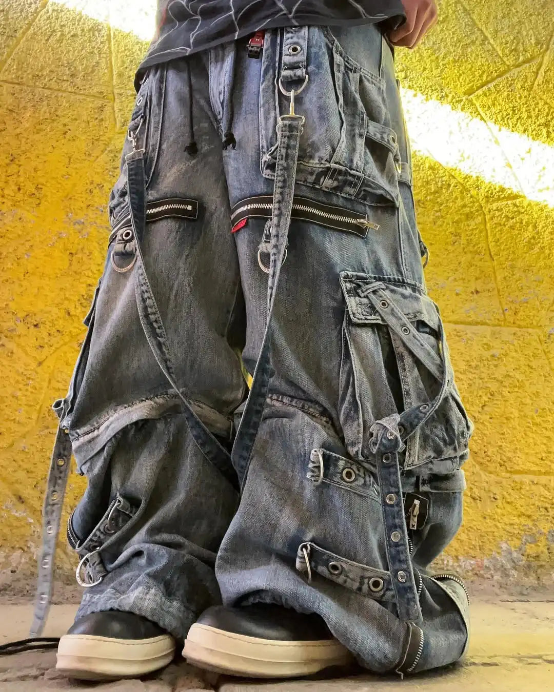 Streetwear Heavy Jeans Y2K Clothing Hip Hop Retro Pockets Baggy Cargo Pants Baggy Jeans Low Rise Wide Leg Trousers