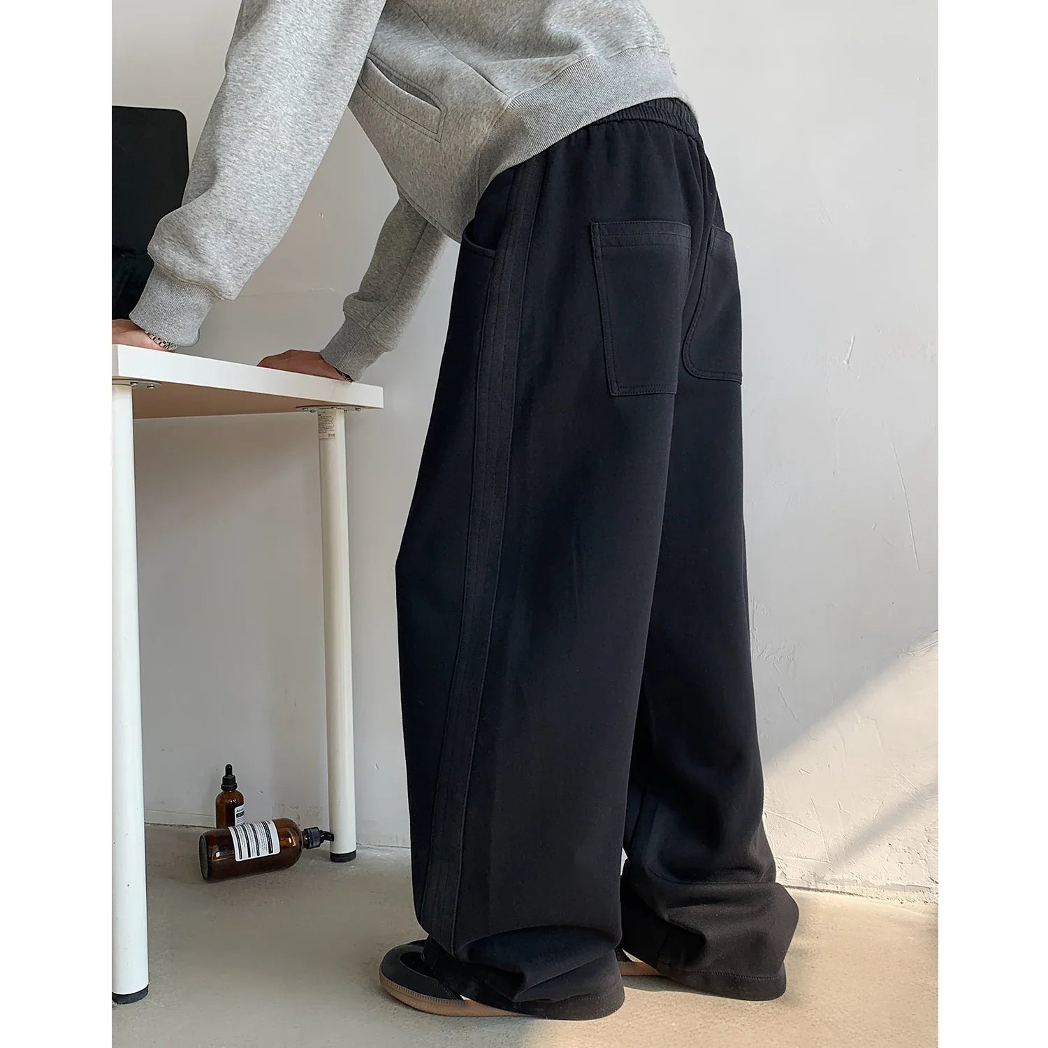 Casual Pants Side Striped Wide Leg Outdoor sports pants Straight Sweatpants Neutral High-quality Long Baggy Trousers