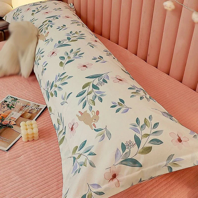 100% Cotton Pillow Cover Comfortable Pillow Case 90/120/150/180cm Long Bedside Cushion Cover Sweet Girl Pillow Covers Decorative