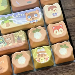 142 Keys Customized Gift Cute Cat keycaps MAO Keycaps Square Thermal Sublimation Mechanical Keyboard 2.25 U 2.75U