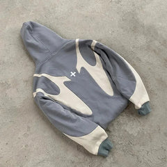 American Retro Letter Printed Devil Pattern Hoodie Y2k Harajuku Casual Couple Zipper Hoodies Sweatshirt Street Clothing