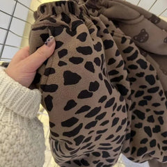 Plush Pants Velvet Boy's Thick Sweatpants Kids Girls Cartoon Trousers Children's Warm Pants Trend