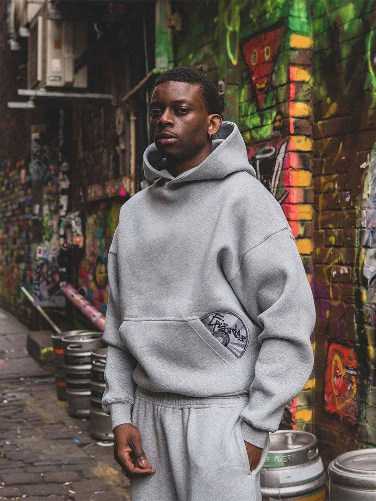 Trendy High Street Retro Casual Streetwear Sports Suit Y2K Harajuku Embroidered Hoodie Hip-hop Loose Sweatpants