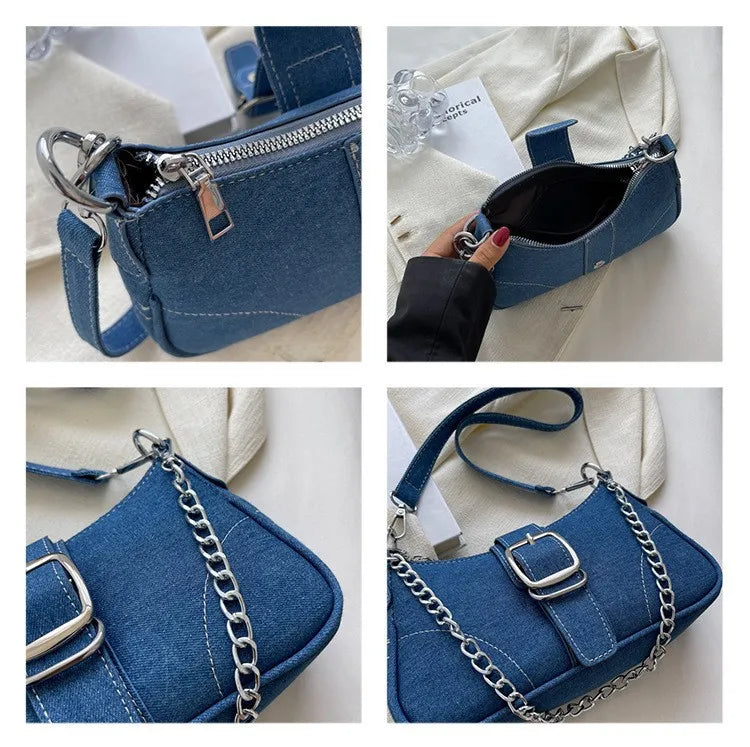 Small Design Jeans Bag Cross-Shoulder Bag Shoulder Canvas Bag
