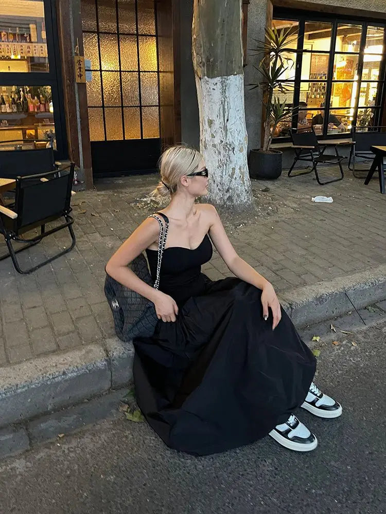 Deeptown Korean Style Casual Long Skirt