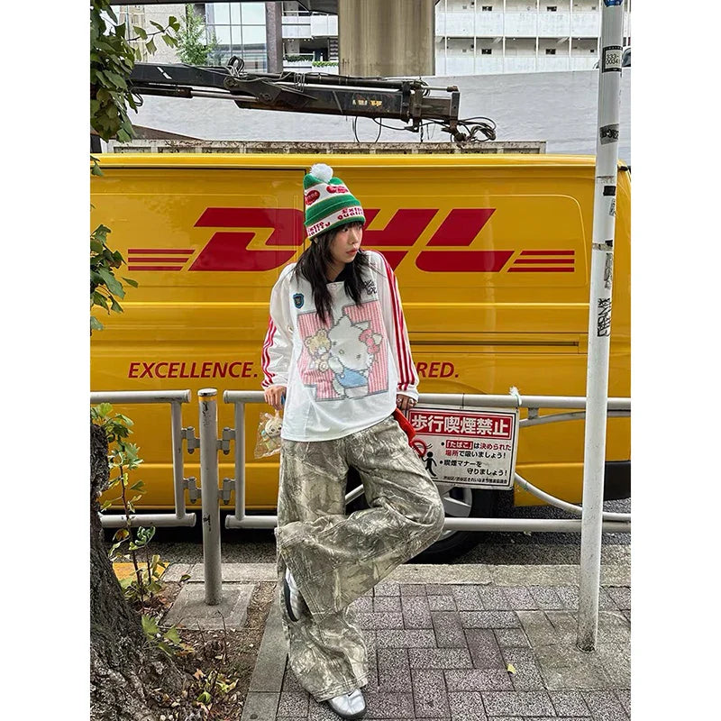ZHIZOU Gothic Baggy Y2k Jeans American Embroidery Jean Pants Vintage Harajuku Oversize Denim Trousers