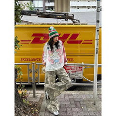 ZHIZOU Gothic Baggy Y2k Jeans American Embroidery Jean Pants Vintage Harajuku Oversize Denim Trousers