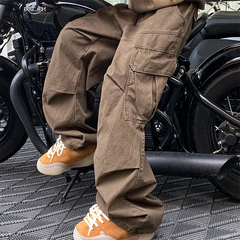 Big Pocket Cargo Pants Japanese Y2k Harajuku Loose Straight Wide Leg Trousers Baggy Pants Man Hip Hop Sweatpants