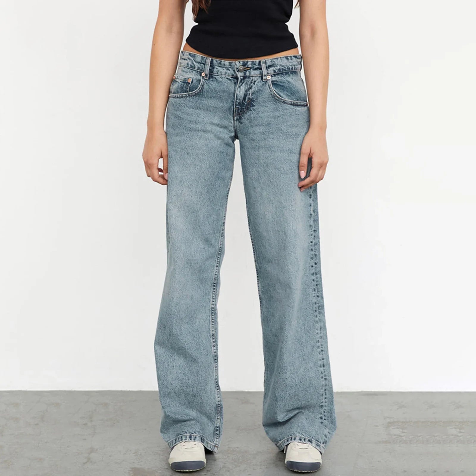 Wide Leg Jeans Casual High Waist Baggy Boyfriend Denim Pants Y2K Straight Streetwear Jeans Mom Jeans Trousers