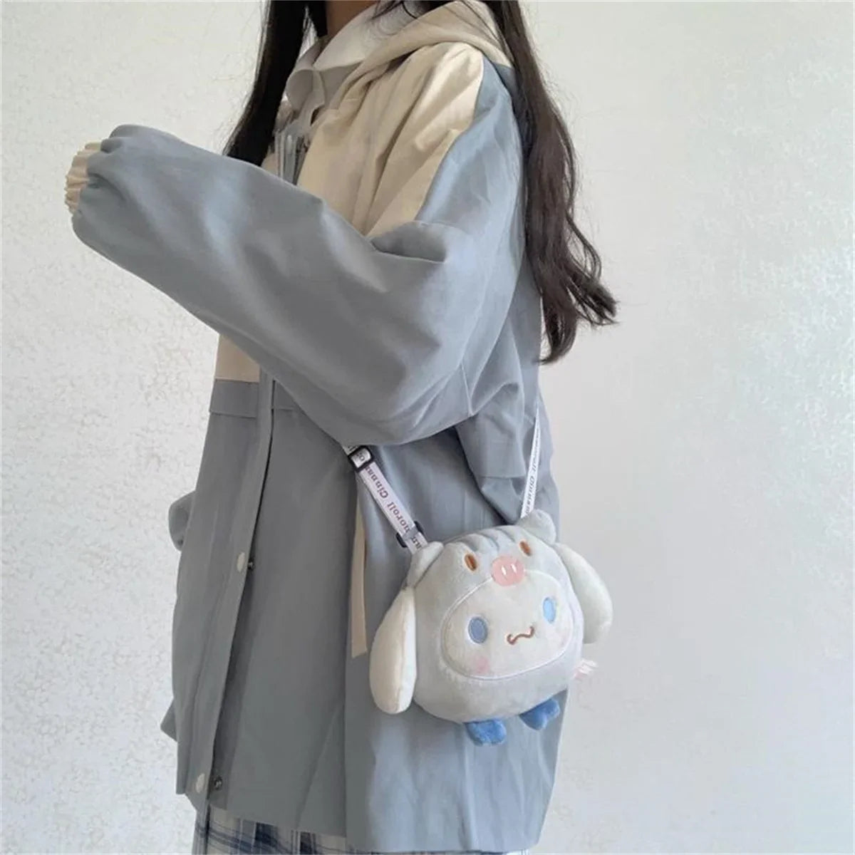 Cute Charm Outdoors Oversized Blue Series Hoodie Button Street Clothing Retro Simple Pullover Sweatshirt
