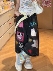 Shoujo Jorts Abi Tide Harajuku Korean Jeans Shorts Kpop 2000s Stylish Denim Pants Grunge Y2k Japanese Streetwear