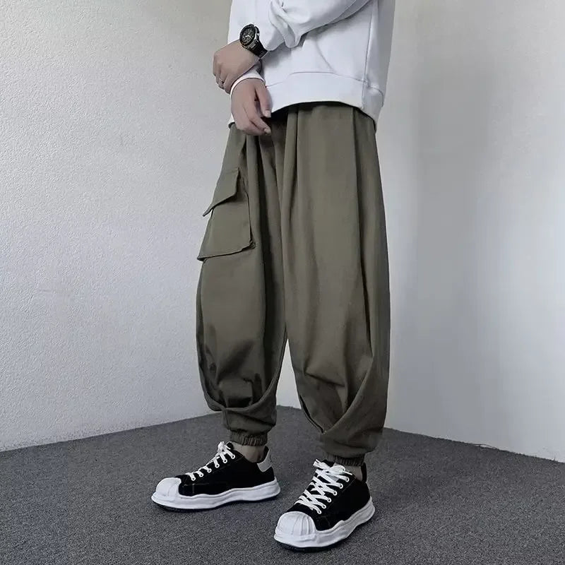 Japanese Style Loose-fit Wide-leg Cargo Pants